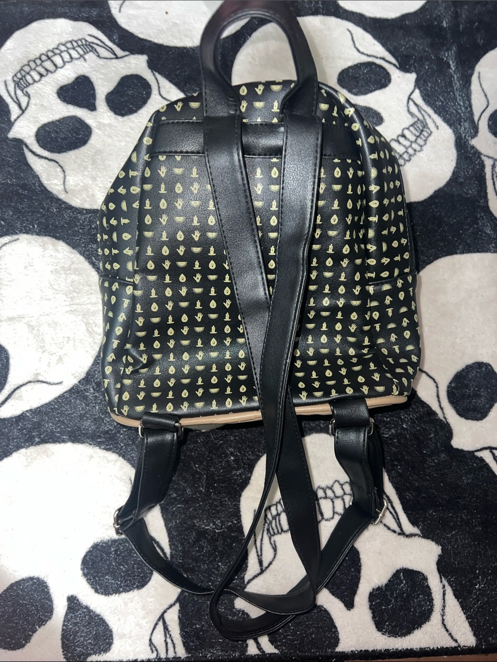 Black 'MCR' Patterned Mini Backpack - Picture 2 of 3